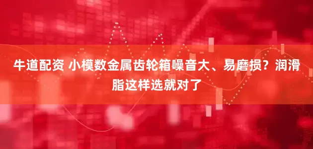 牛道配资 小模数金属齿轮箱噪音大、易磨损？润滑脂这样选就对了